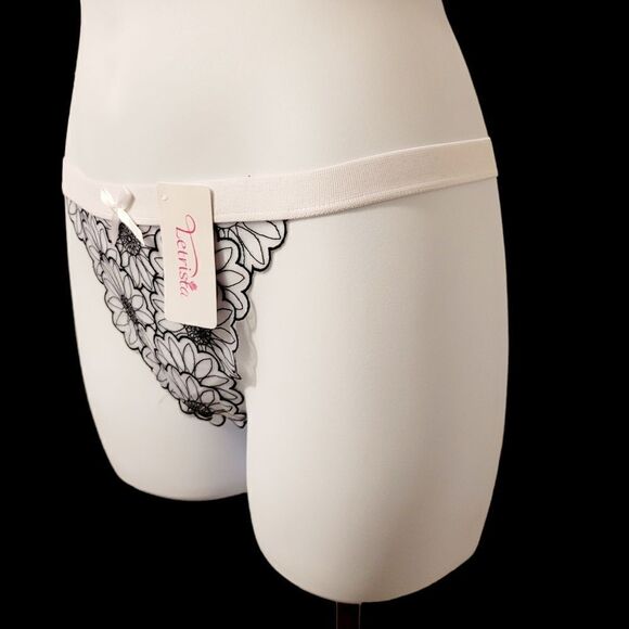 2/$20 Brand new white/black lace T-backs underwear panties - Picture 2 of 3